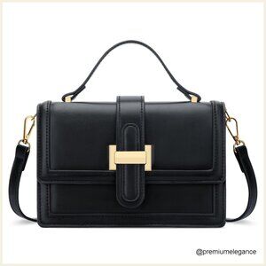 Small PU Leather Crossbody Bag with Top Handle, Adjustable Strap, 8.5x5.5x3